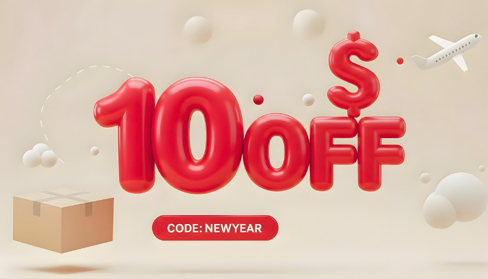 New Year, New Savings  $10 OFF Air Shipments Worldwide